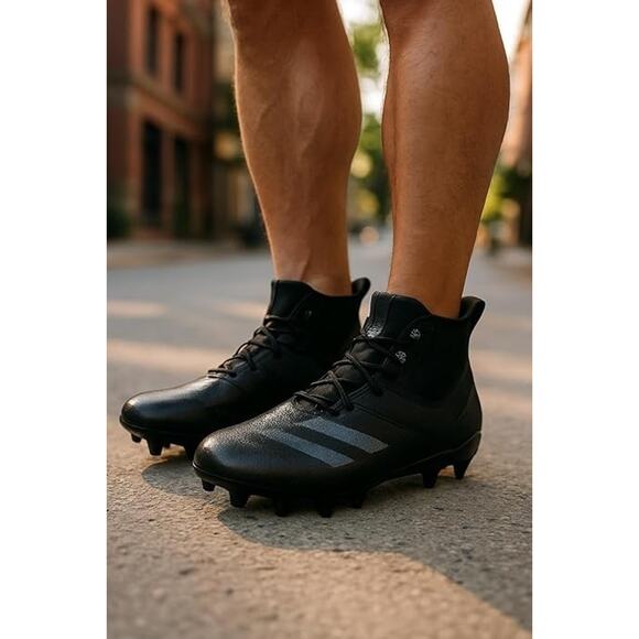 Adidas Adizero Chaos American Football Cleats Triple Black ID9103 Mens Size 9.5